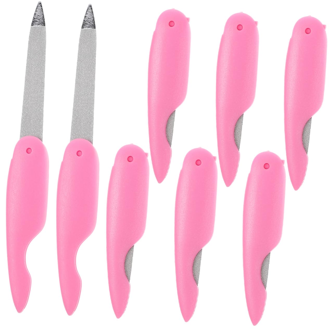 8 Stück Faltbare Metall Nagelfeilen Wiederverwendbar für Naturnägel und Maniküre Kompakt Rosa zur Nagelfeile Polieren