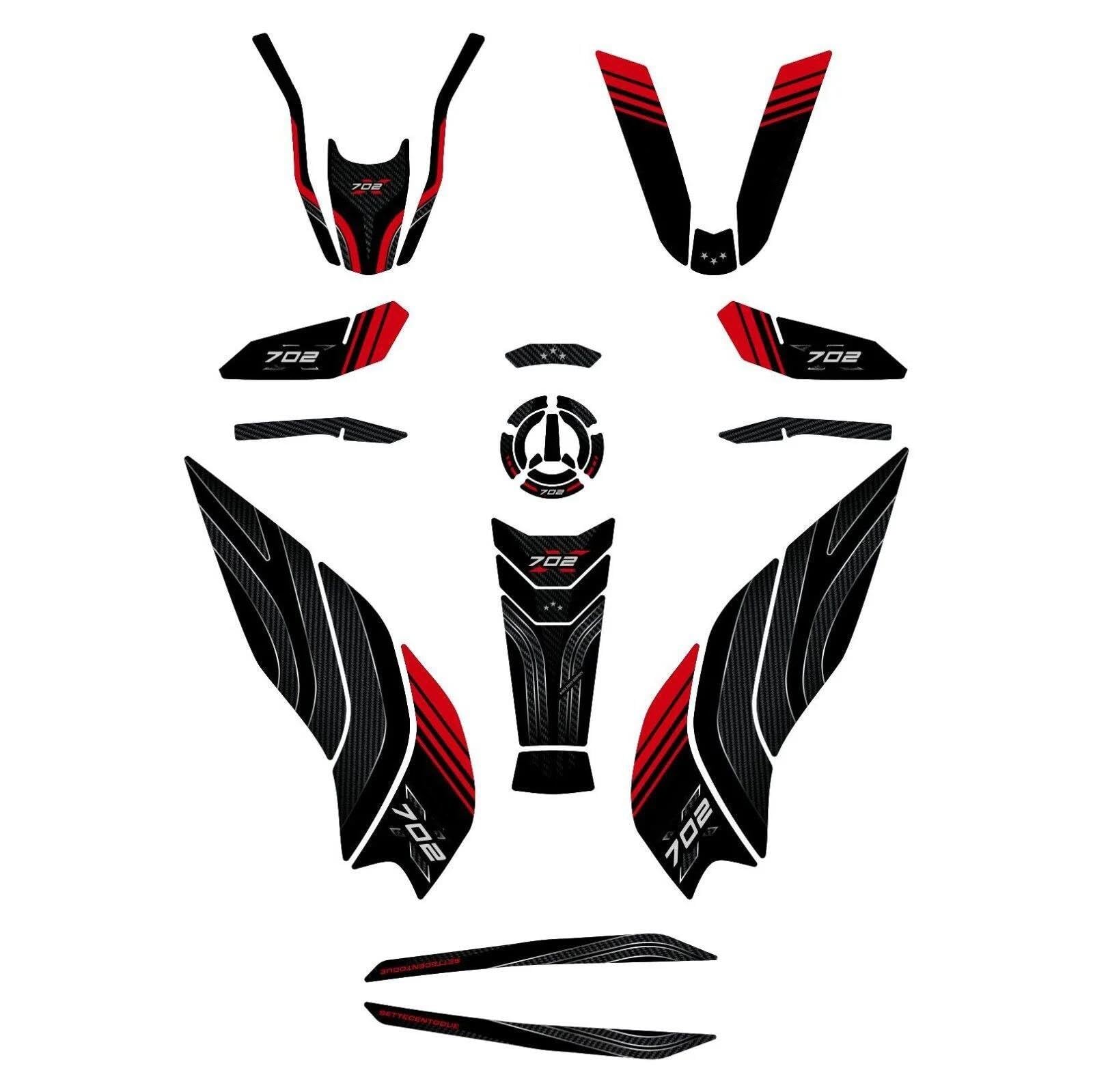 Autocollants réservoir moto Benelli TRK 702X 2023 tampons protection X-9