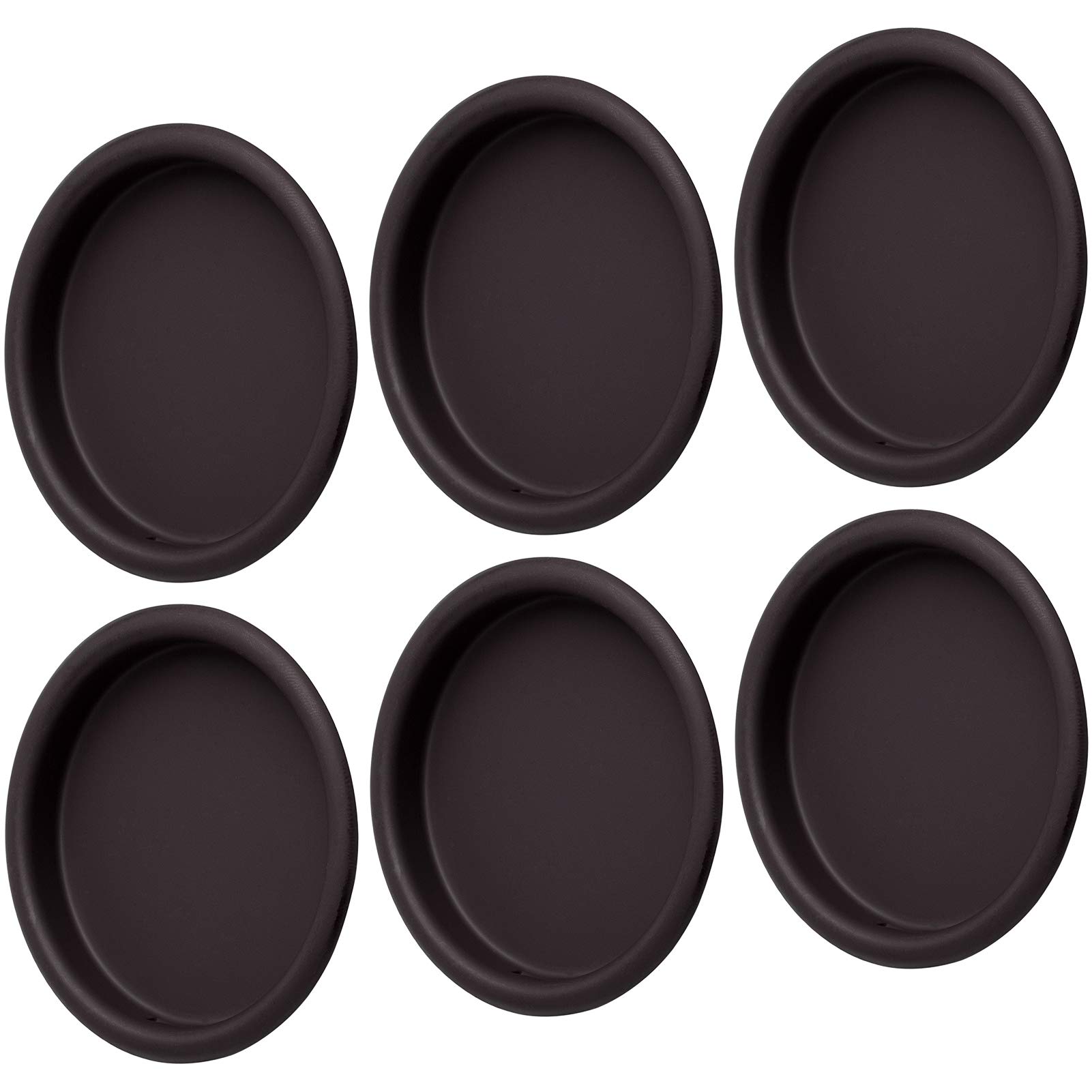 DonYoung 6-Pack Closet Door Finger Pulls - 2-1/8" Oil Rubbed Bronze, Snap-In Mortise Cup For Sliding Doors