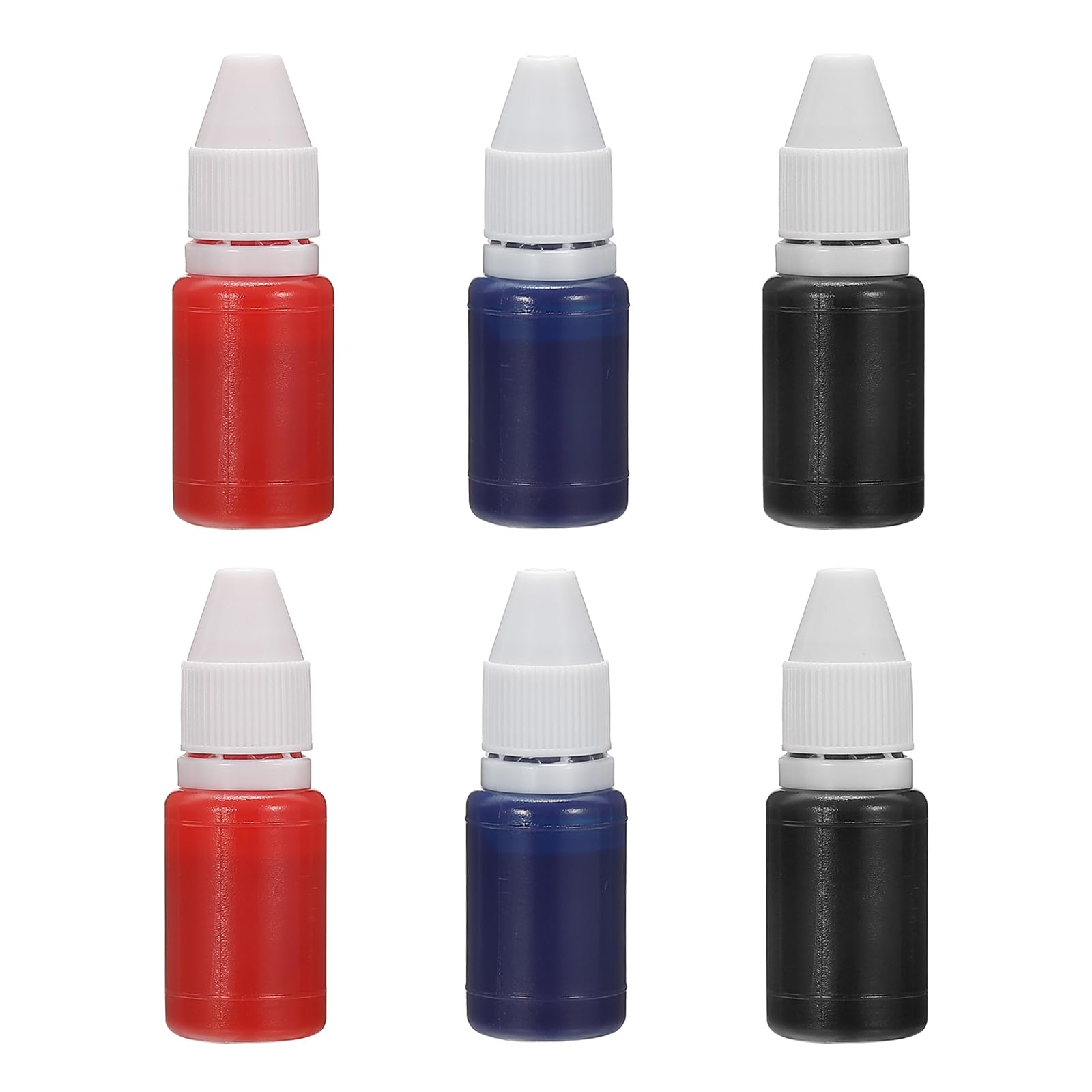 PATIKIL 0.33oz Refill Ink for Stamps and Ink Pads, 6Pcs 10ml Stamp Pad Ink Refill for Office Stamp Self Inking Stamp Date Stamp Scrapbooking, 3 Colors
