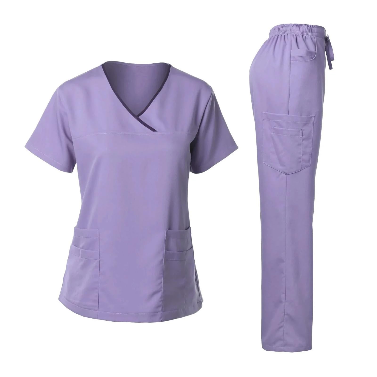 Divisa Infermiere Donna Uniformi mediche Donna Scrubs Set Top e Pantaloni Medici ospedalieri Abbigliamento for Infermieri Accessori for Infermieri Abbigliamento da Lavoro Dentale