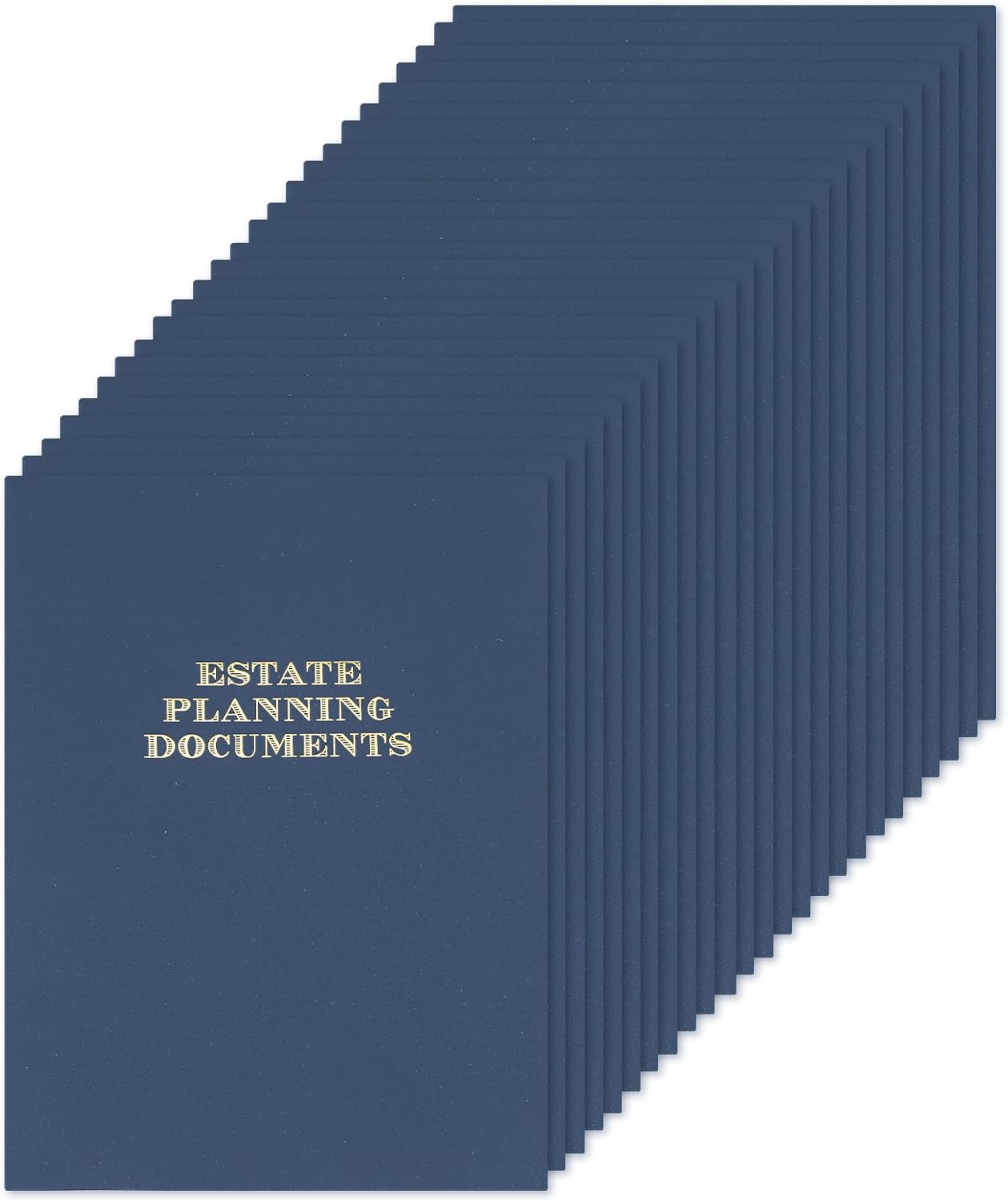 AmazingSpark 25 Pack Estate Planning Documents Pocket Folders, Gold Foil Stamped, Blue 9 x 12 Inches Estate Planning Organizer for Legal Professionals