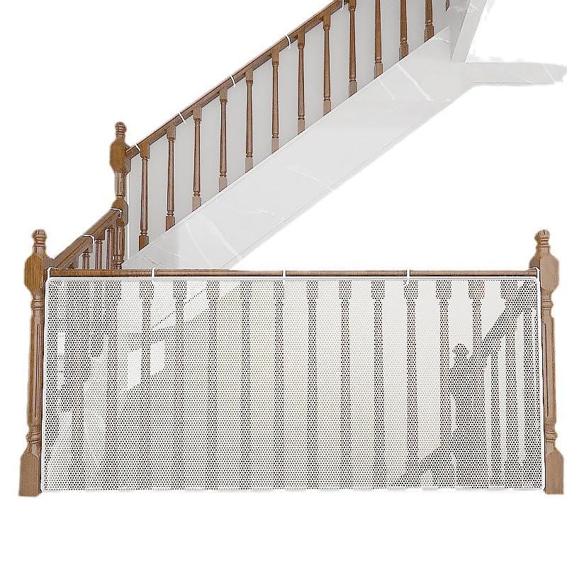 2M Treppenschutznetz Kinder Sicherheitsnetz Balkonschutz Netz Fallschutz Baby treppenschutz Schutznetz Treppe Robustes Treppenschutznetz für Balkon und Treppen Sicherheit(Weiß)