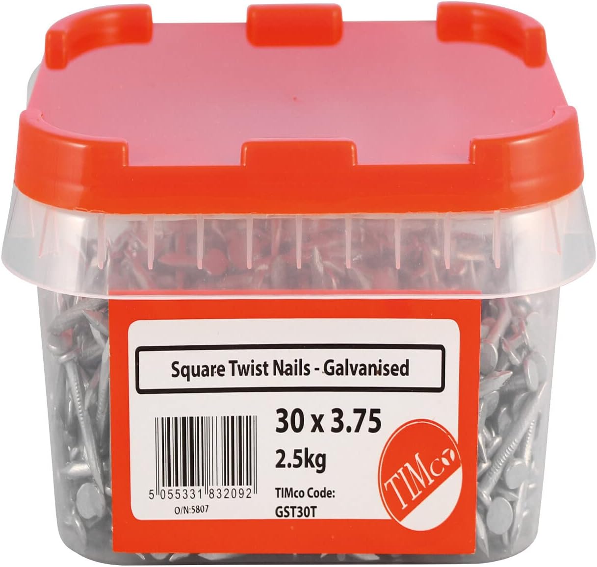 TIMCO GST30T - Square Twist Nails - Galvanised - 30 X 3.75-2.5KG Tub