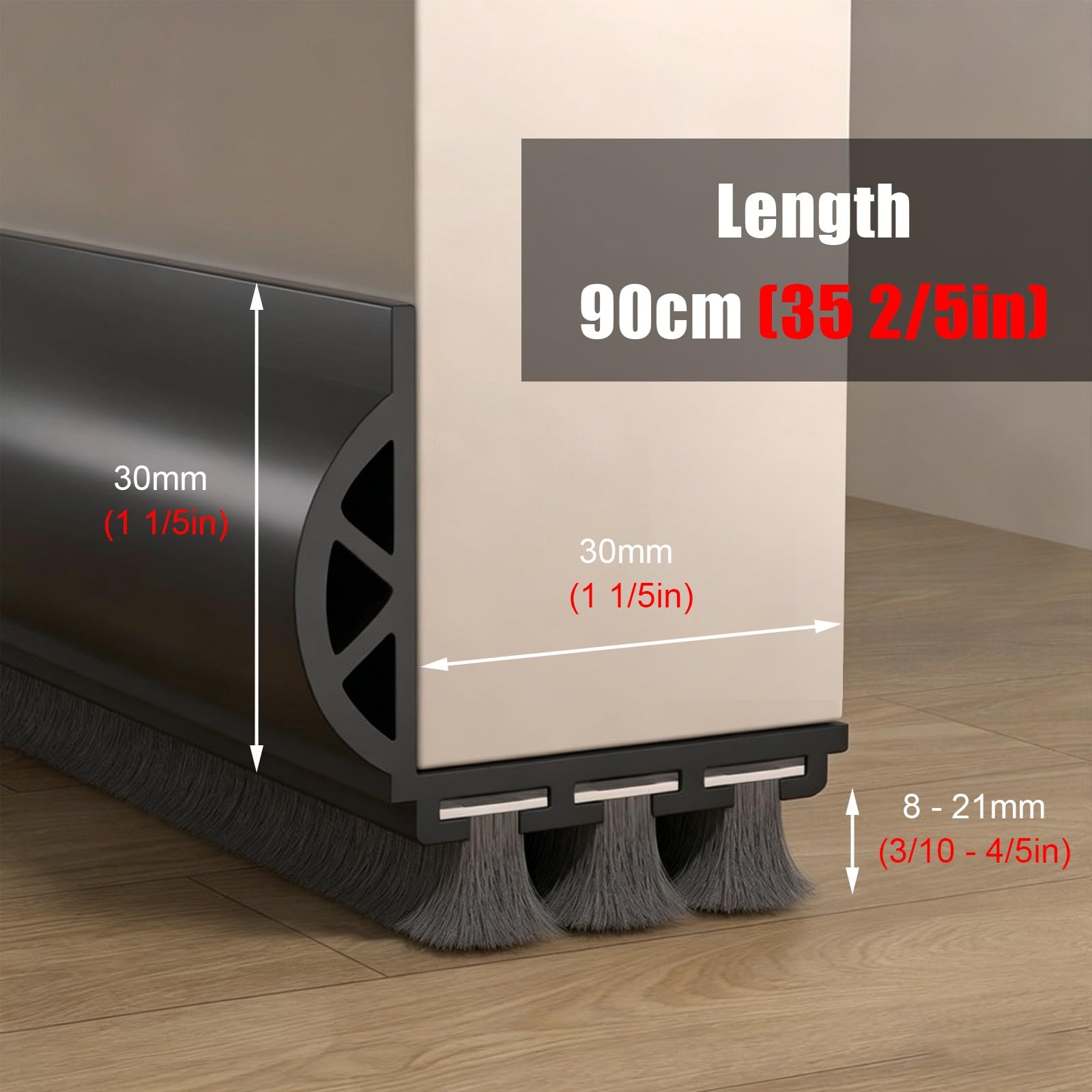 Paraspifferi per Porte Tappi antispiffero per porta in PVC per parte inferiore della porta, Tappi antirumore sotto la porta per ufficio domestico 1 2 5 8 12 pezzi, Riducono la riduzione(Brown,5pcs)