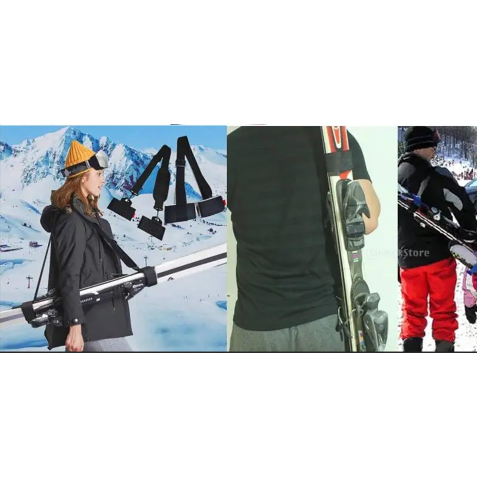 Lot de 2 sangles de transport pour bottes de ski avec sac de rangement, bandoulière portable et sangle de sac à dos, laisse de patinage, laisse de patin à roulettes, accessoires de Lot de 2 sangles de transport pour bottes de ski avec sac de rangement, bandoulière portable et sangle de sac à dos, laisse de patinage, laisse de patin à roulettes, accessoires de