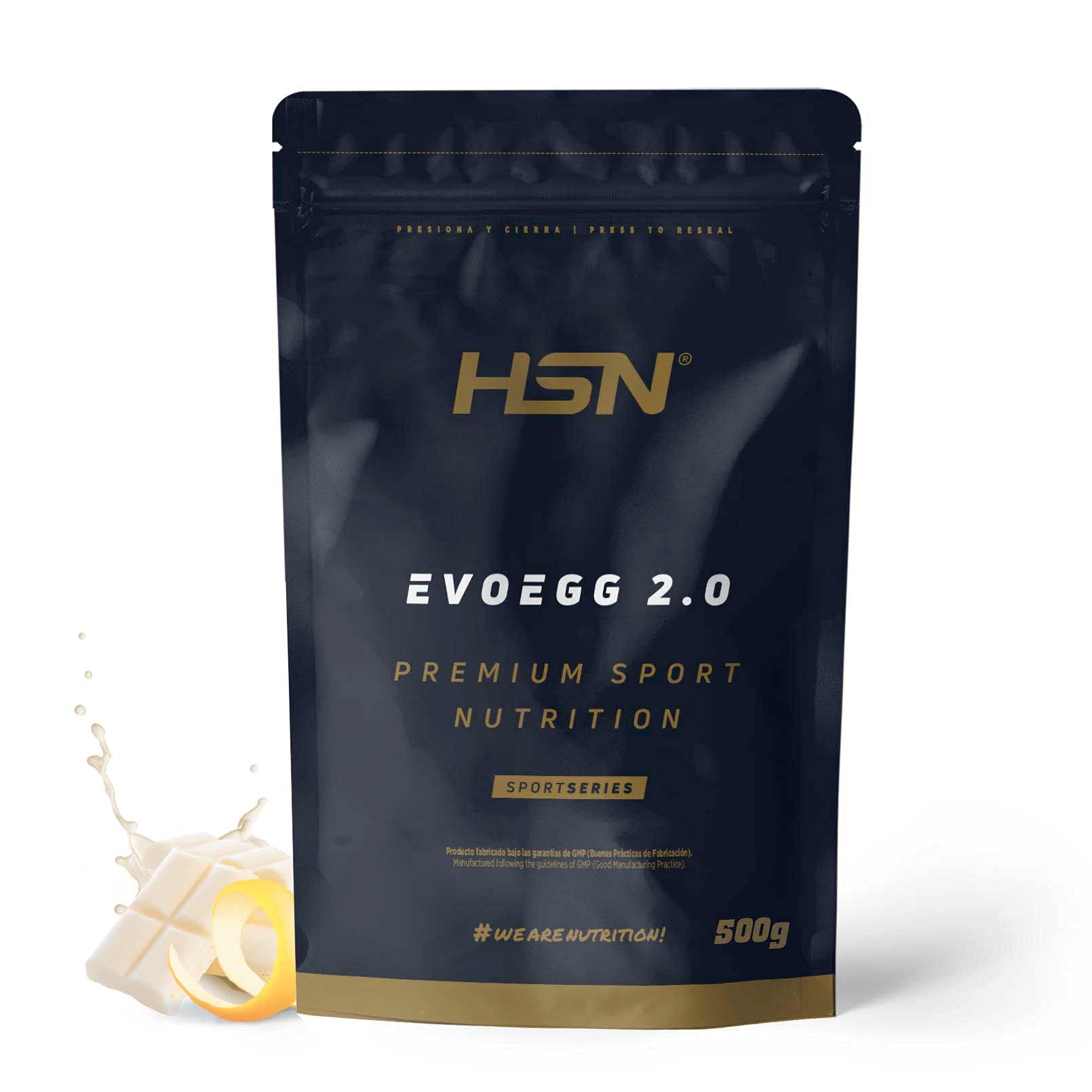 Protéine d’Oeuf de HSN Evoegg 2.0 | 100% Albumine d’Oeuf en Poudre | Idéal pour les Personnes Intolérantes au lactose et Ovo-lactovégétariens | Non-OGM, Sans Gluten | Chocolat Blanc - Citron | 500gr