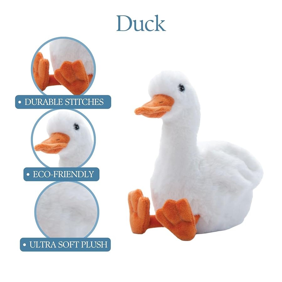 The Petting Zoo Floppy Duck Stuffed Animal Plushie, Gifts for Kids, Wild Onez Wildlife Animals, Duck Plush Toy 9 inches - image 5