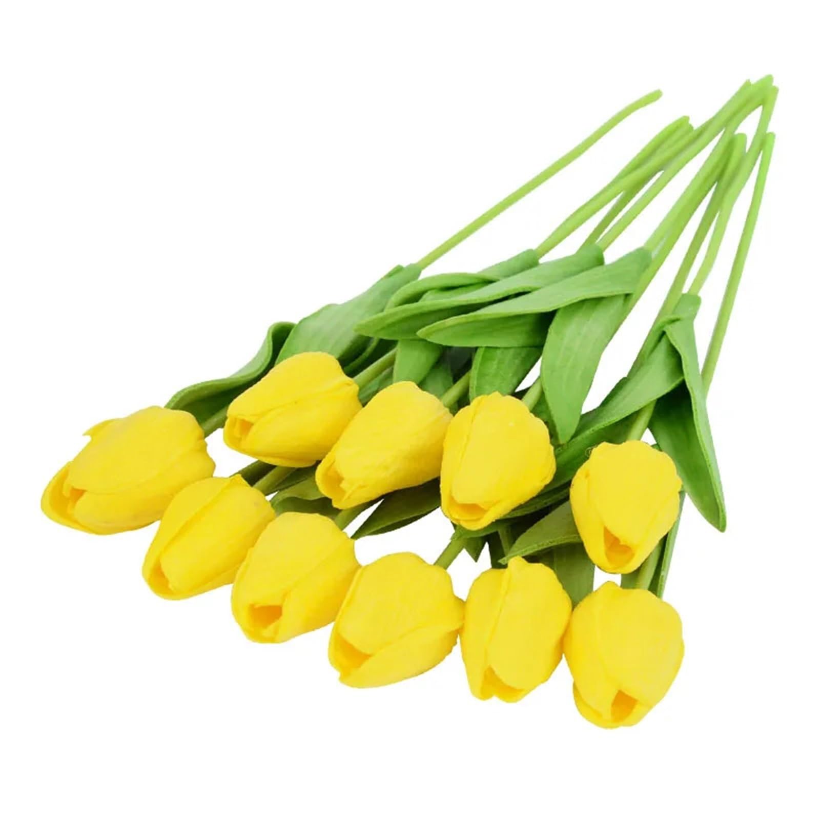 Dcrxz Artificial Flowers 10PCS Tulip Artificial Flower Real Touch Artificial Bouquet PE Fake Flower for Wedding Decoration Flowers Home Garden Decor(C)