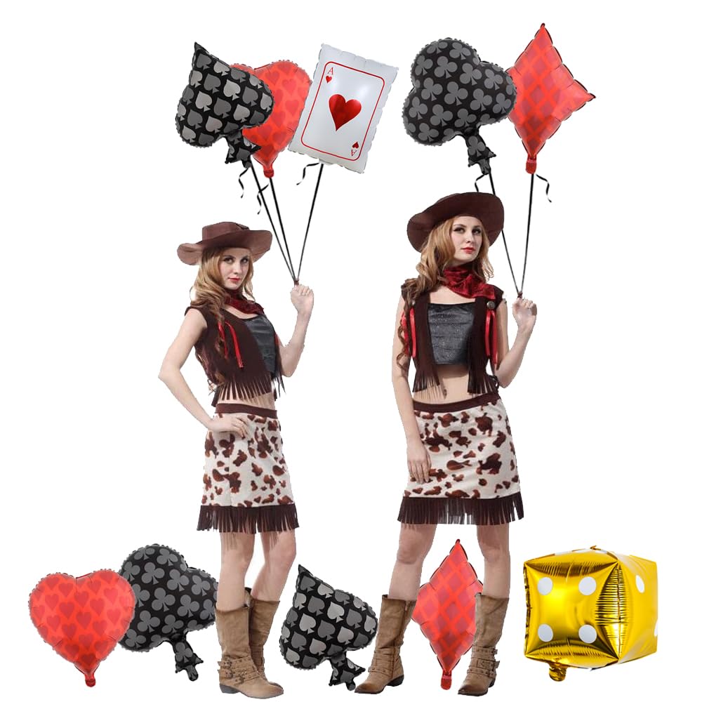 Yukiner Poker Balloon 24Inch Pack of 11 Casino Theme Balloons for Casino Night Party Decorations Dice and Cards Game Deco Las Vegas Events Supplies - Image 4