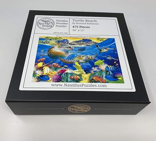 Miniatura 6 de Howard Robinson - Rompecabezas de madera - Turtle Beach - 475 piezas - Fabricado en Estados Unidos por Nautilus Puzzles