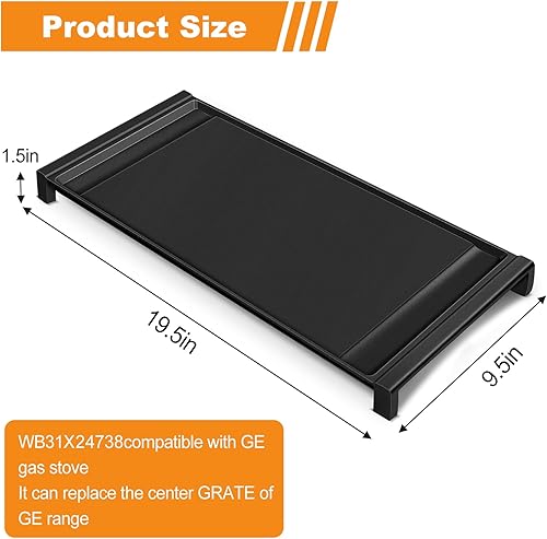 Miniatura 3 de WB31X24738 Repuesto de plancha para estufa GE JGB700SEJ4SS y JGSS66SEL3SS (una sartén saludable de aluminio fundido)
