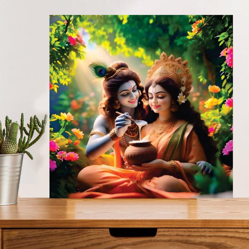 Image of British Terminal Cute little Bal Gopal Baby God Krishna| Kanha Ji | Laddu Lord Makhan Chor Painting Religious Poster for Pregnant Women for wall (matt thin vinyl,sticker,multicolor,unframed)| bj81