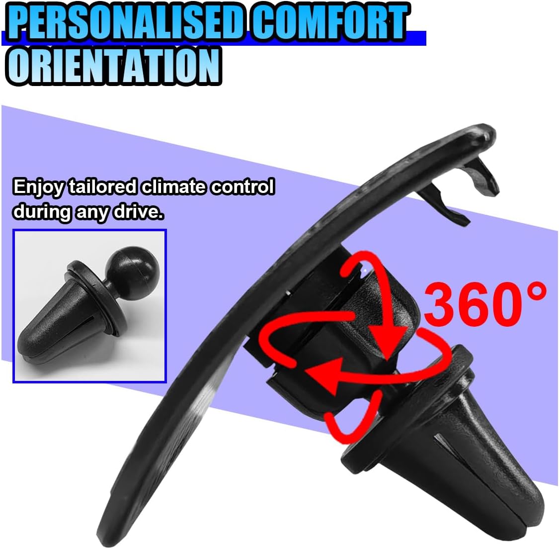 2PCS Car Air Vent Wind Deflector, ABS Car Dashboard Air Vent Clip, Essential Automotive Interior AC Outlet Exhaust Grille Accessories for Cars, RVs, ATVs (Large)