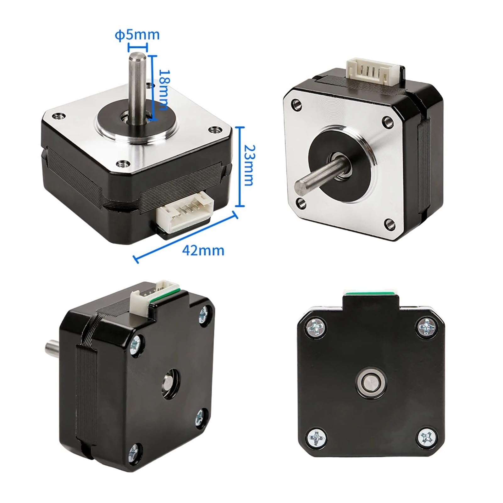 Schrittmotor 1/3Pcs Nema17 23mm 42 Stepper Motor 42HS23 1.0A 0.1N.m 42BYGH 4 Lead(Black)