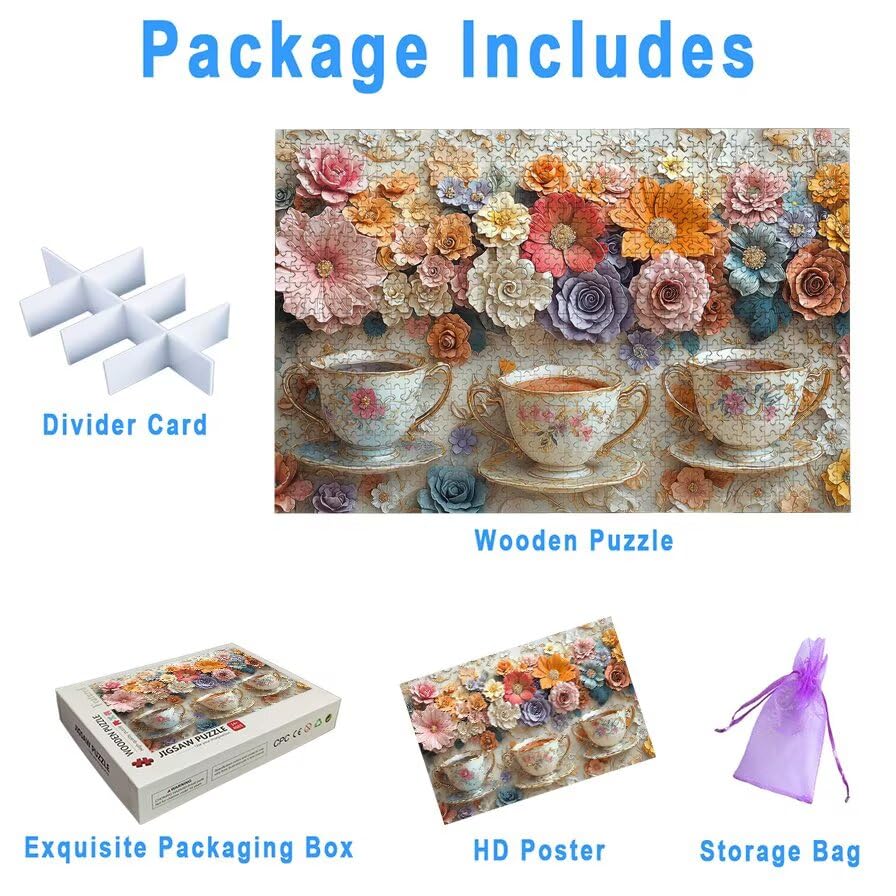 Puzzle 5000 sztuk kwiatów, puzzle drewniany kubek dla dorosłych, rozmiar: 156 x 105 cm, puzzle 5000 sztuk dla dorosłych, rodzinne gry edukacyjne, puzzle pomysł na prezent dla kobiet, wystrój domu