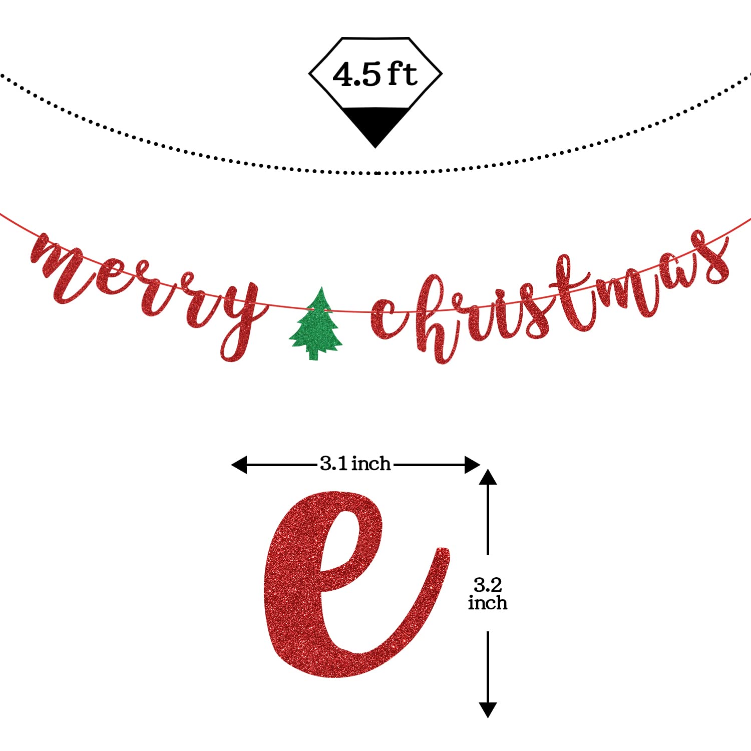 Merry Christmas Banner Wolvilt Driehoek Vlag Garland Kerstboom Hang Ornamenten voor Home Decoraties
