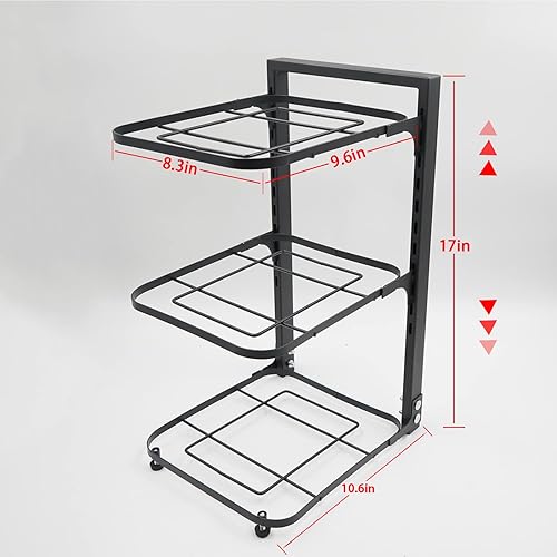 Miniatura 4 de Organizador de ollas y sartenes para gabinete, 3 niveles para organizar la cocina, altura ajustable y ahorro de espacio, con 2 métodos de bricolaje,