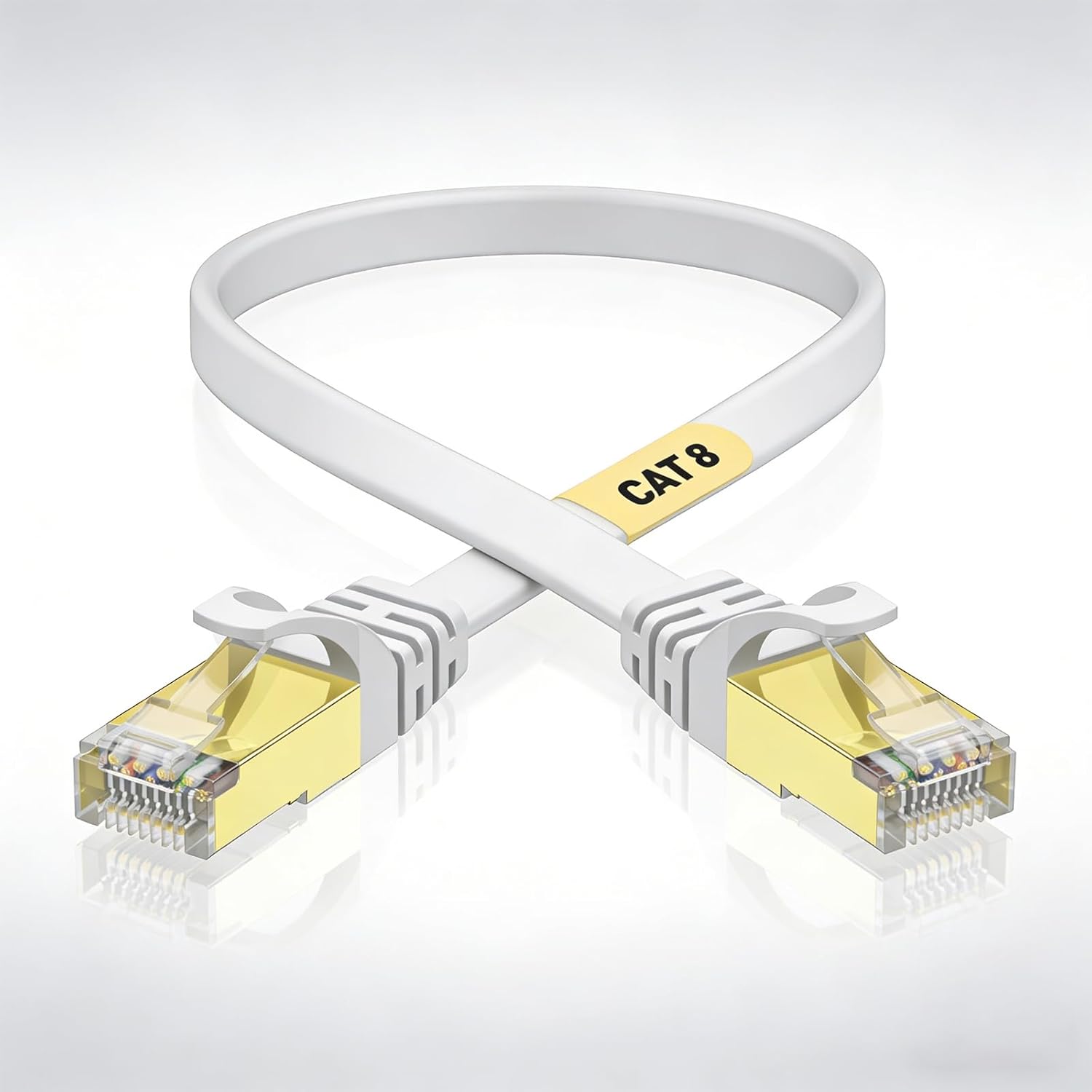 Cat 8 Ethernet Cable 15FT, 40Gbps 2000MHz High Speed RJ45 Internet Patch LAN Network Cable 15 FT