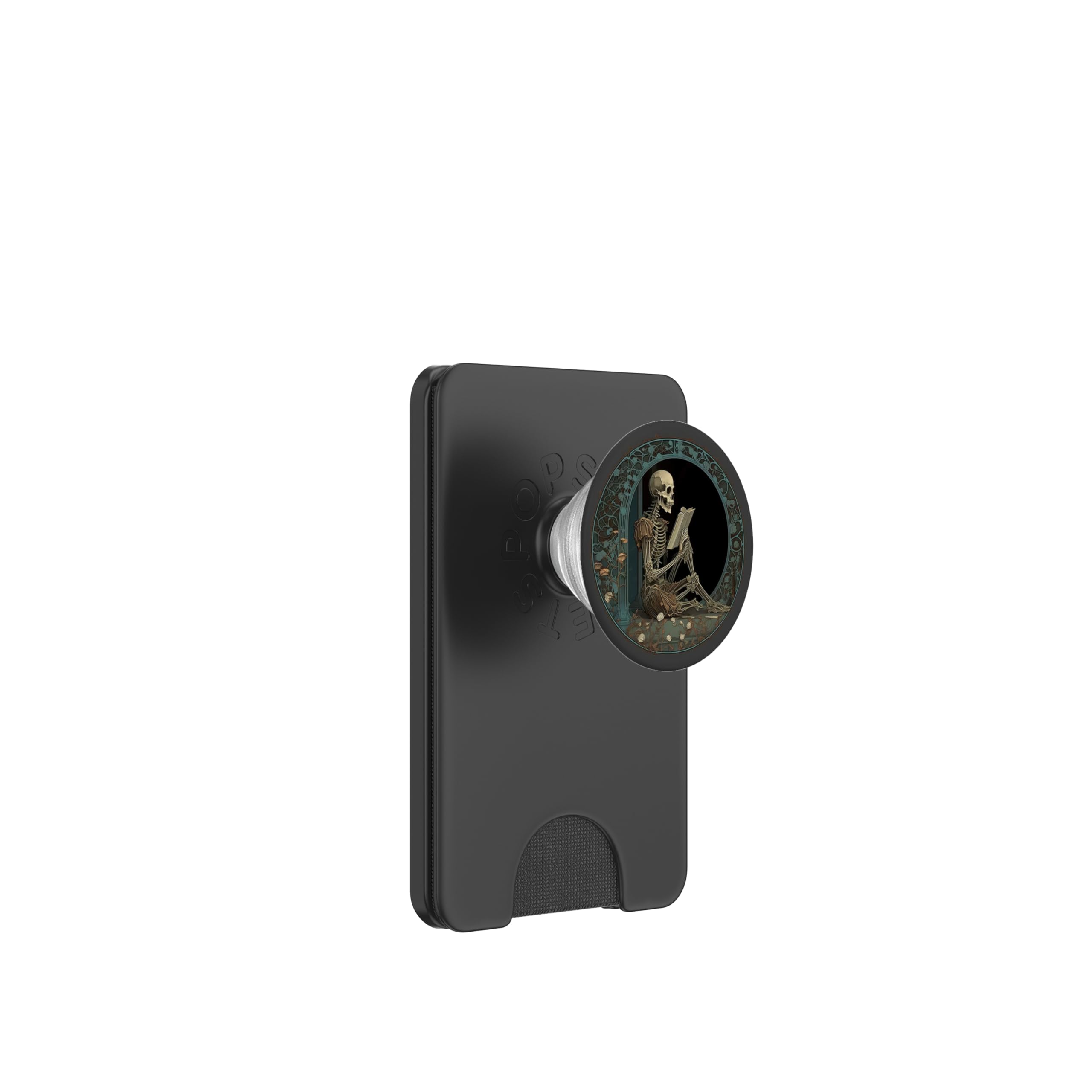 Cute & Creepy Book Lover Goth Skull Design Co Librarian Skeleton Gothic Goth Book Reading Lover PopSocket for Smartphones with Smooth, Hard, Plastic Cases - Black: Magnetic PopWallet