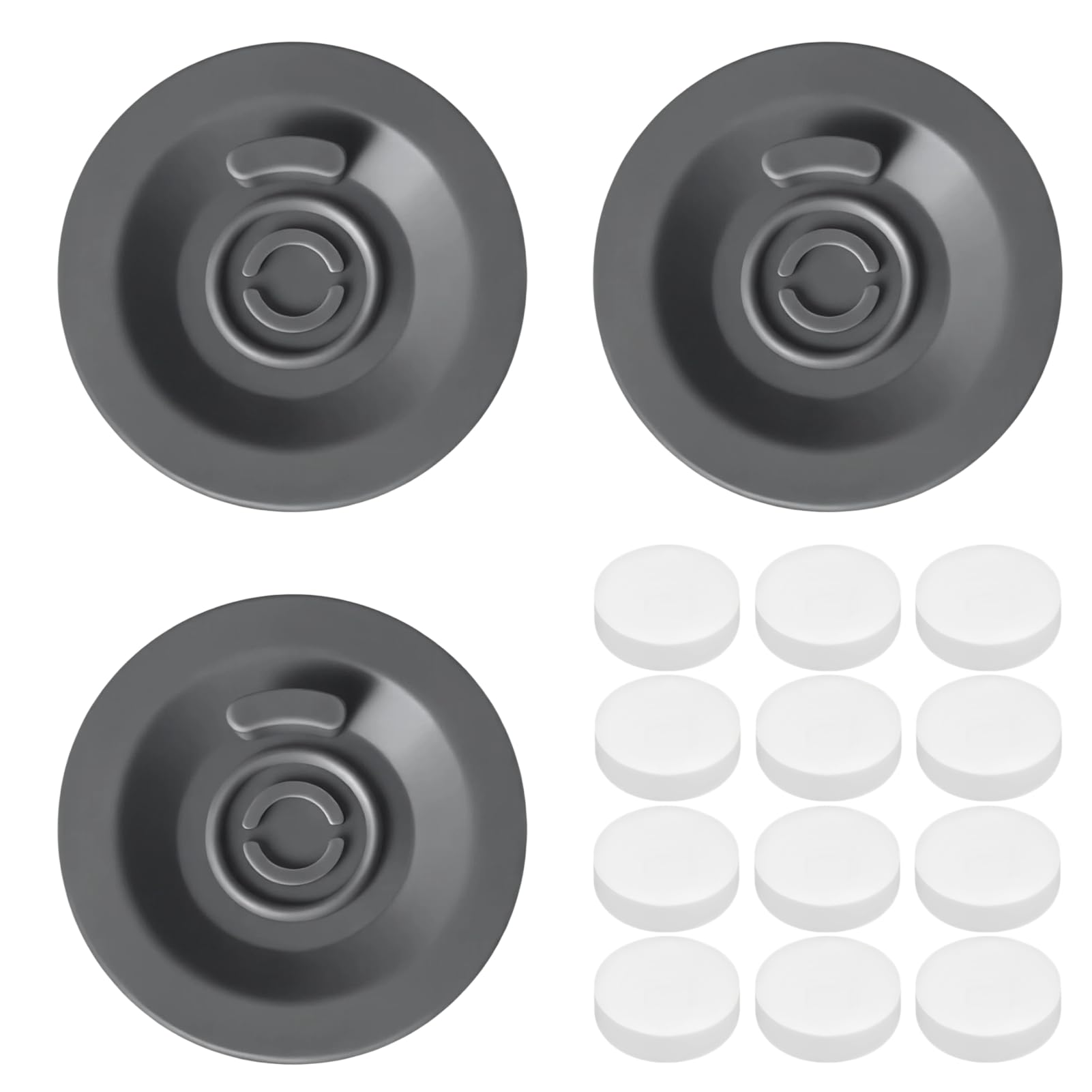 3Pcs Espresso Cleaning Discs & 12Pcs Cleaning Tablets, for Ninja Luxe Cafe Cleaning Tablets Coffee Machine Sage Cleaning Disc, Universal Coffee Machine Handle Accessories(54mm Silicone Backflush)