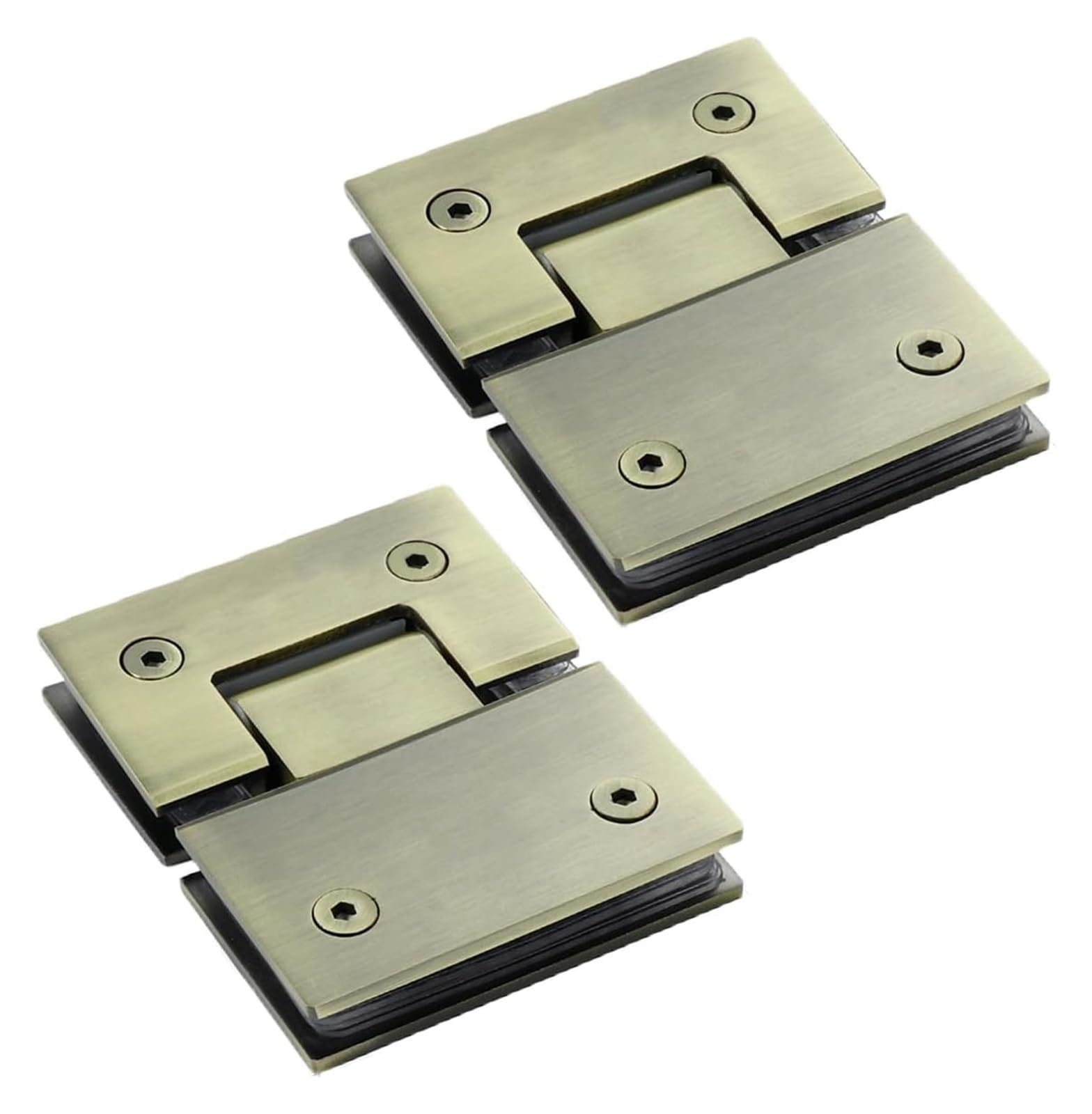 Paquete de 2 bisagras puerta vidrio sin marco 180 grados, abrazadera baño bisagra a acero inoxidable 304 resistente for 8-12 mm