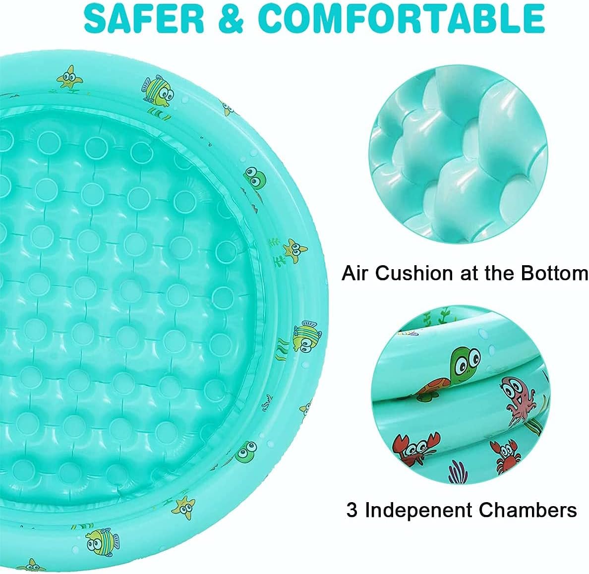 Inflatable paddling pool, swimming pool, inflatable pool, 3 rings paddling pool, inflatable pool