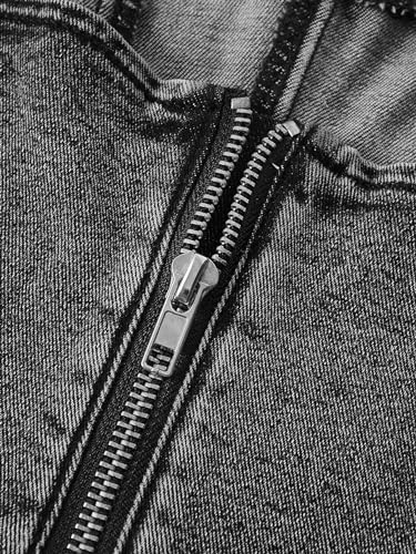 Floerns Women's Solid Strapless Bandeau Asymmetrical Hem Denim Crop Tube Top4