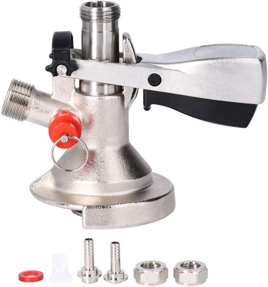 Keg Coupler G5/8 A System 304 Stainless Steel with Relief Valve Beer Keg Tap for Commercial Brewing