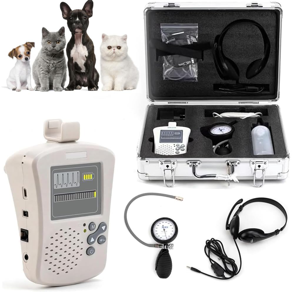 Monitor De Presión Arterial Para Mascotas, Monitor De Presión Arterial Veterinario Digital, Detector De Frecuencia De Flujo Sanguíneo De Mano Con Sonda De 8 Mhz, Para Perro, Gato, Mascotas, Cuidado De