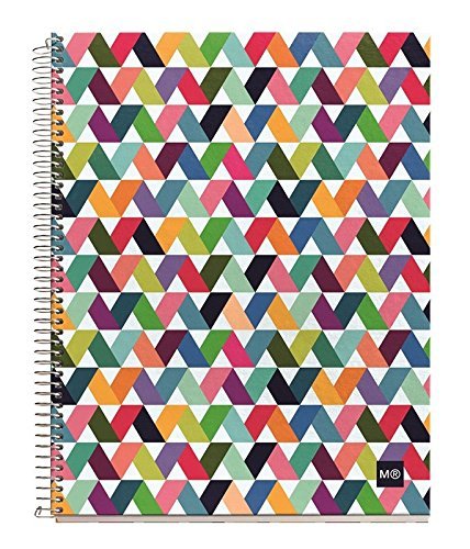 Miquelrius Medium Hardcover Notebook, 4 Subject, 140 sheets/280 Lined pages, 6.5 x 8 inches, Origami (Light Multi)
