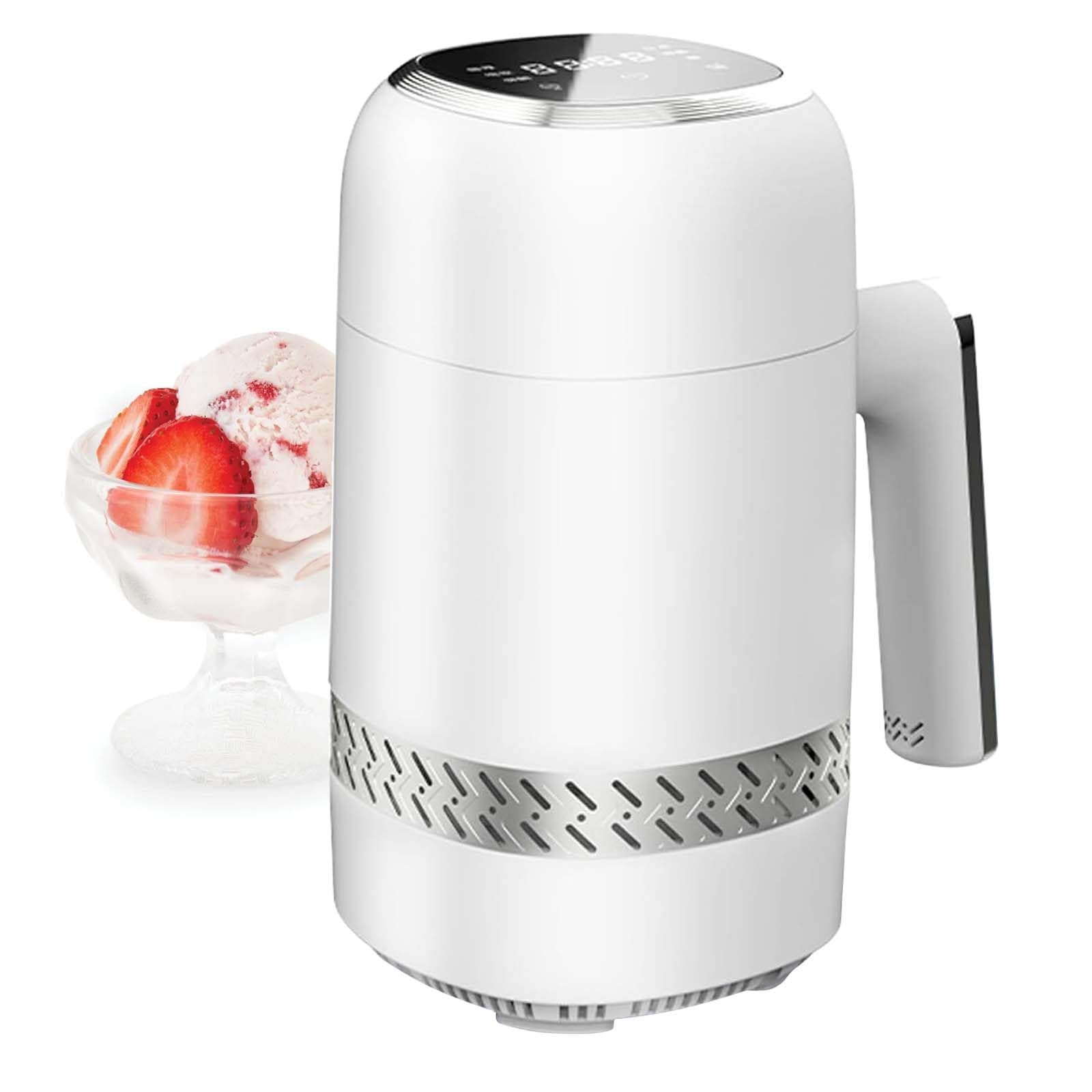 Heladera AutomáTica Con Pantalla Lcd Y Temporizador, MáQuina Para Hacer Yogur De Frutas Sin Preenfriado, MáQuina Para Hacer Helado Con 6 Modos, Vaso Refrigerador, 60 W De RefrigeracióN