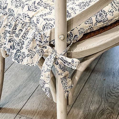 Piper Classics Doylestown Floral Ruffled Chair Pad 16 Inch X 16" thumb #2