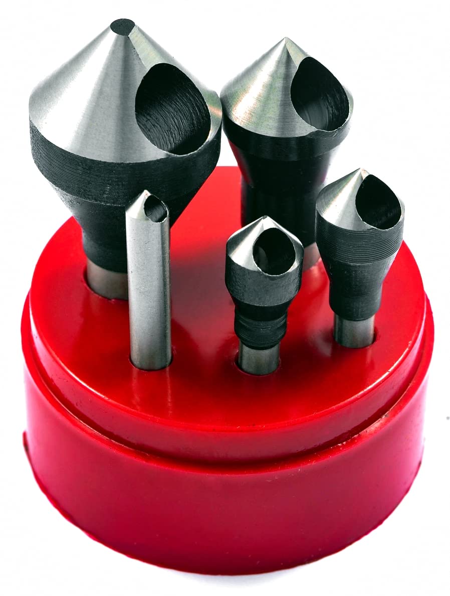 HHIP 2001-0006 5 Piece Zero-Flute Countersink & Debur Tool Set, 82 Degree