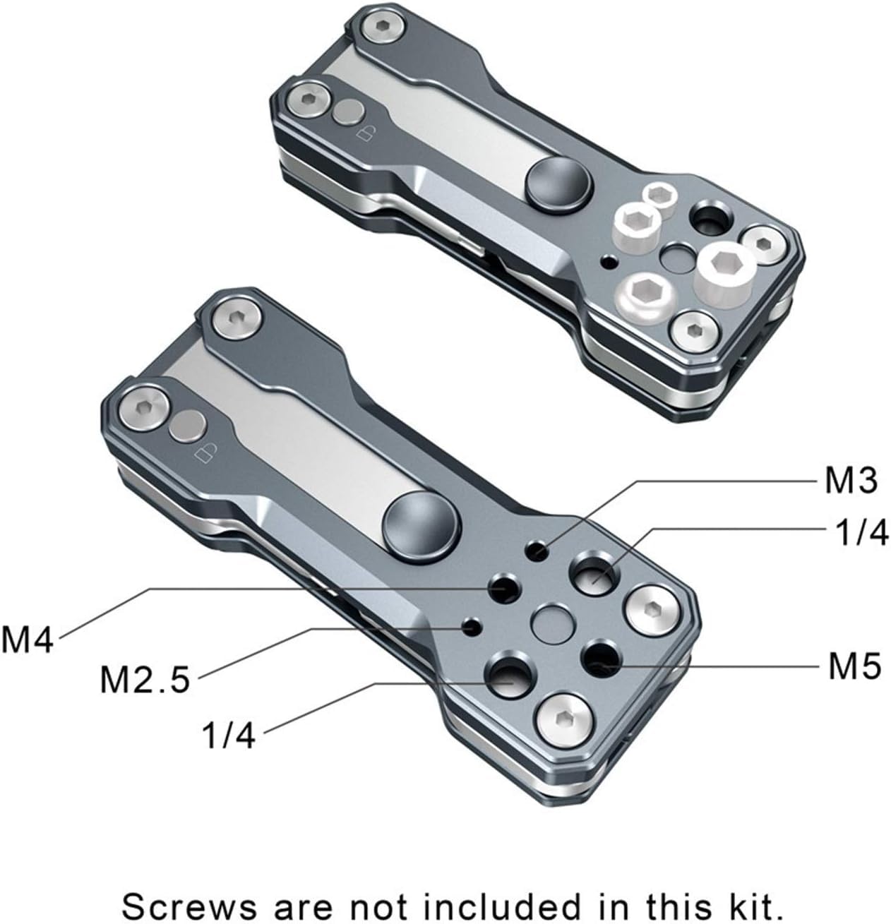 ZUMAHA Llave Universal, Juego de Llaves Portátiles Ligeras, 4 Llaves Allen 2.5, 3, 4, 3/16, 1 Destornillador Plano, Kit de Destornillador Plegable