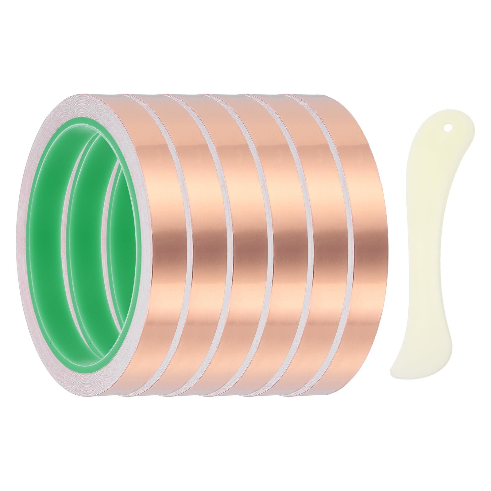 PATIKIL Copper Foil Tape, (12mm x 10m) (6Set), Double Conductive Adhesive Tape with Correction Tool, Suit for - Guitar EMI/RFI Shielding/Electrical Repairs โ image 1