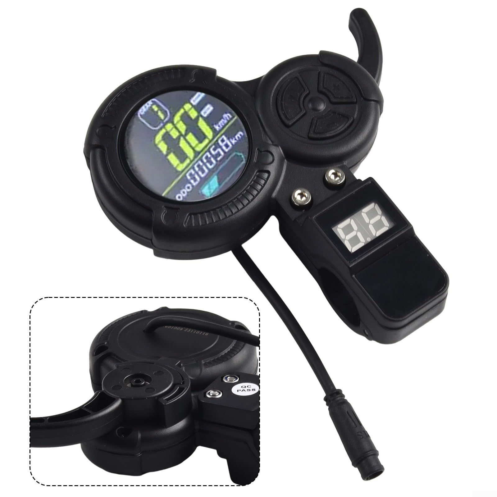 Trottinette électrique, accélérateur LED 6 broches avec interrupteur de vitesse, construction ABS, installation facile, support 24 V-60 V pour Zero 8 9 10 8X pour VSETT 8+ 9+ 10+ Z8PRO
