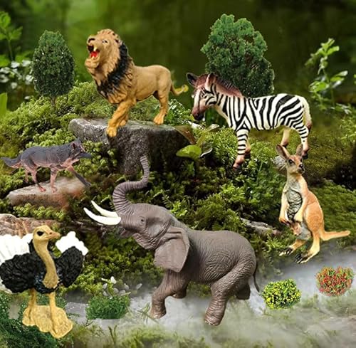 QuarenDen African Rainforest Diorama Animals, Model Scenery Kit, 16PCS, Rainforest Diorama Supplies for Kids School Projects Party Favors Birthday Presents - Image 5