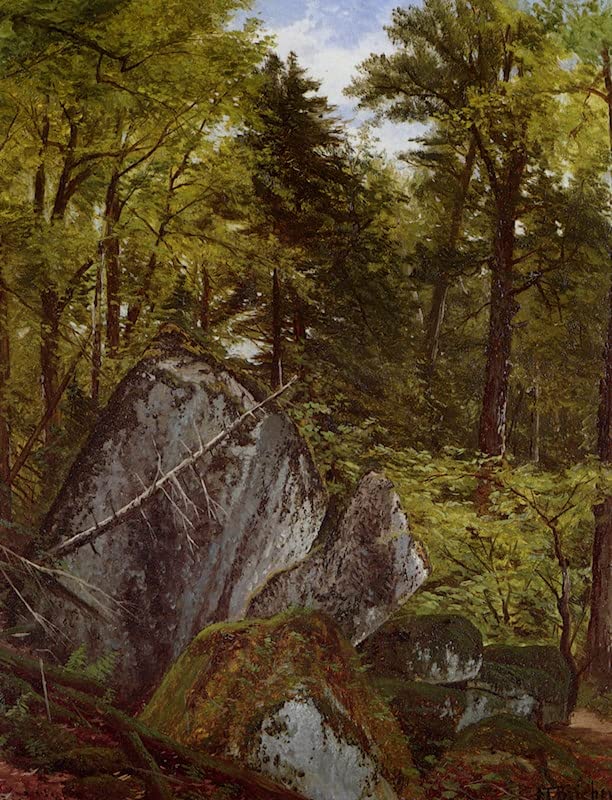 Affiche Toile forêt Alfred Bricher pour salon chaleureux 60x90cm