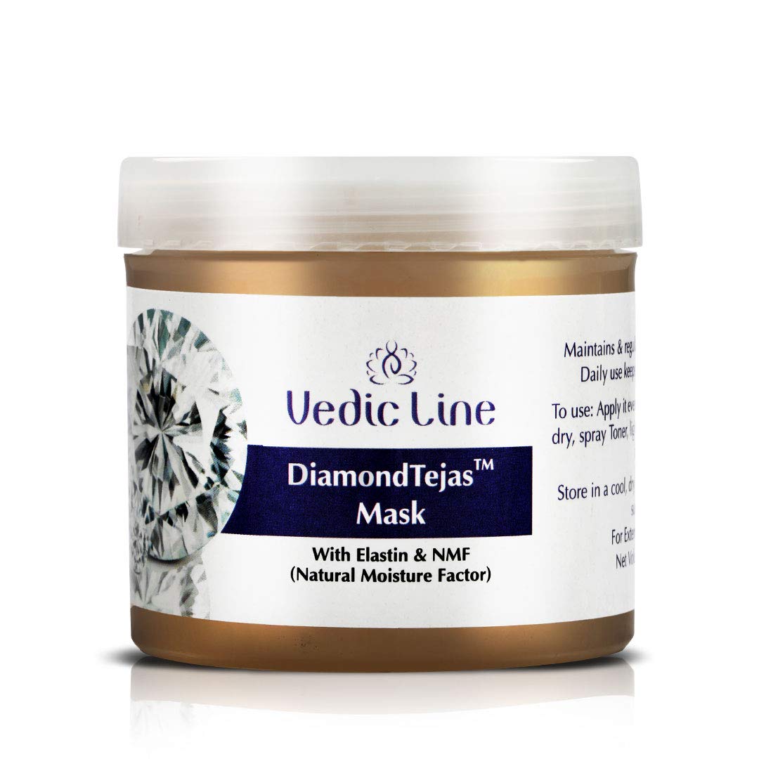 Vedic LineDiamond Tejas Face Pack, Reduce Wrinkles, Dark Spots & Scars with Almond Oil, Olive Oil, Shea Butter for Glowing and Radiant Skin,100ml