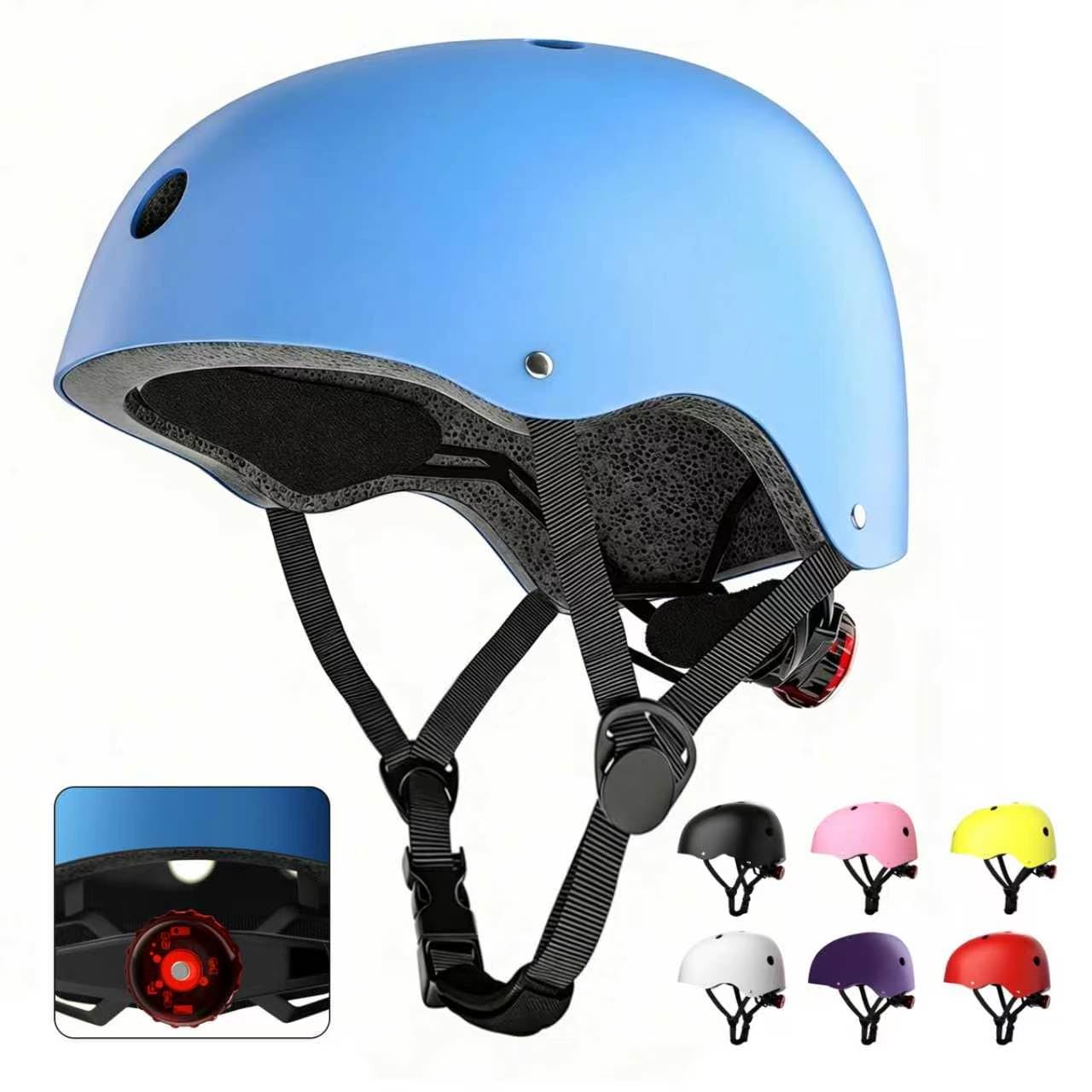 Kids Bike Helmet，Adjustable Multi-Sport Boys & Girls Bicycle Helmet Ages 5 8 12, Kids Helmet Size 51-58cm for Skateboard Scooter Roller Skate (Blue, S:20.08"-22.05")