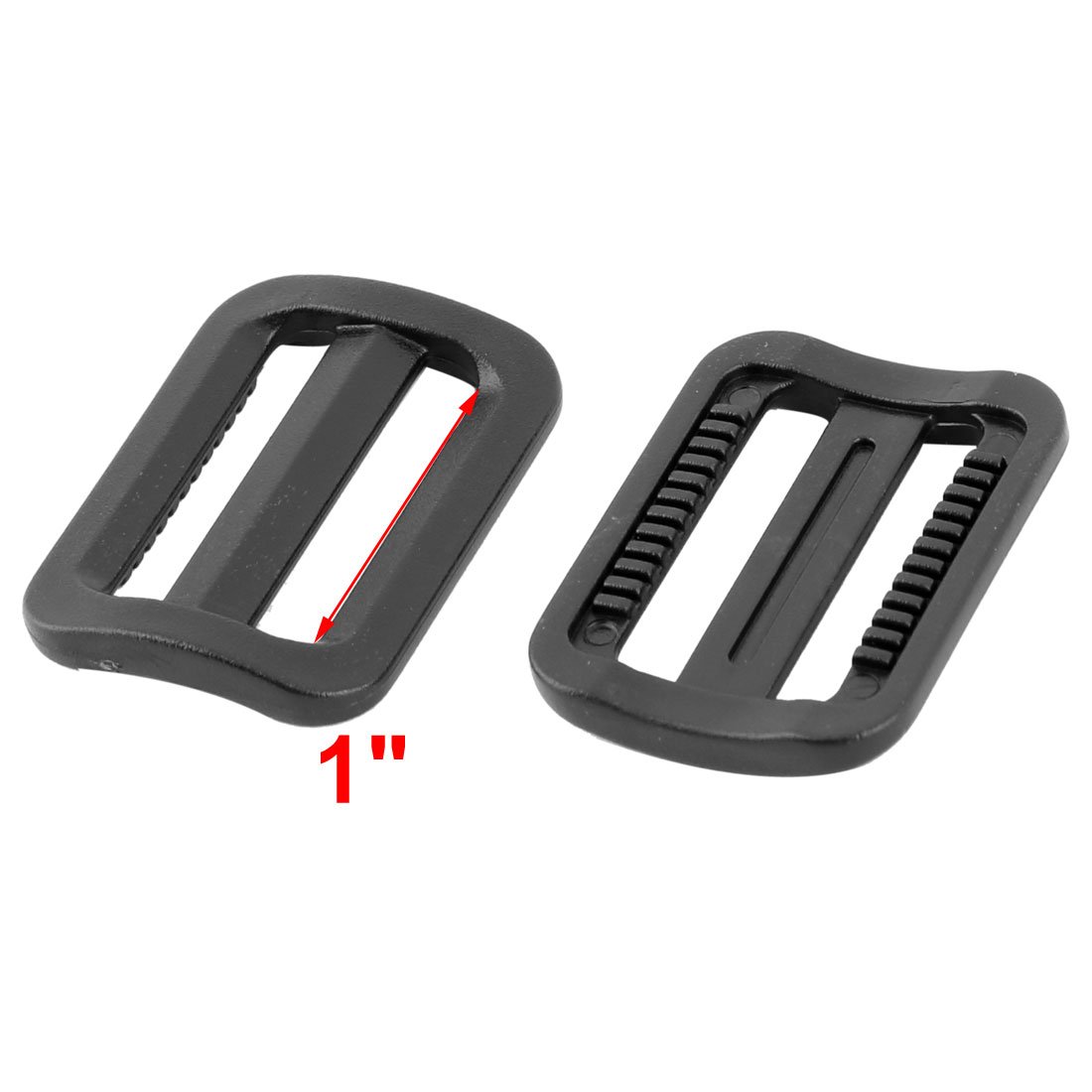 PATIKIL 25mm Larghezza Plastica Viaggio Regolabile Zaino Scorrevole Fibbia Cinghia per Cinghie, Zaini, Borse 18pz, Nero