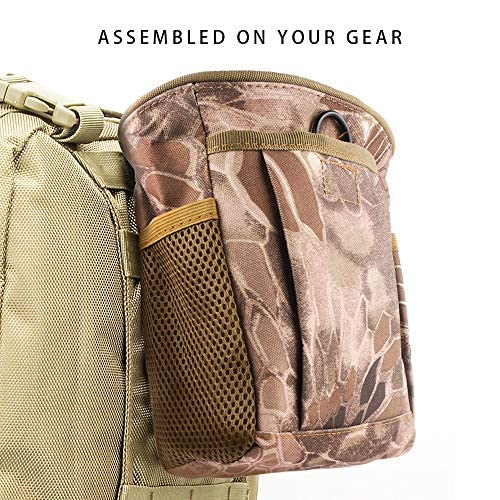 Drawstring Highend Rock Climbing Chalk Bag with a Carabiner Different Pockets for Climbing Bouldering, Gymnastics, Gym Pouch, Cross Fit and Lifting (Khaki Camouflage)