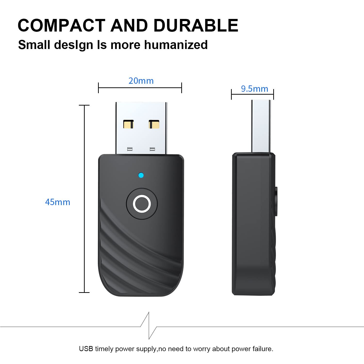 usb ricevitore bluetooth trasmettitore per tv adattatore chiavetta BT5.0 con 3.5mm AUX per PC/Cuffie/Altoparlanti/Autoradio/Stereo