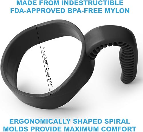 Miniatura 3 de Hyturtle 1 mango de vaso negro elegante y funcional para tazas de 30 onzas, agarre seguro, ligero, apto para lavavajillas, ideal para viajes y