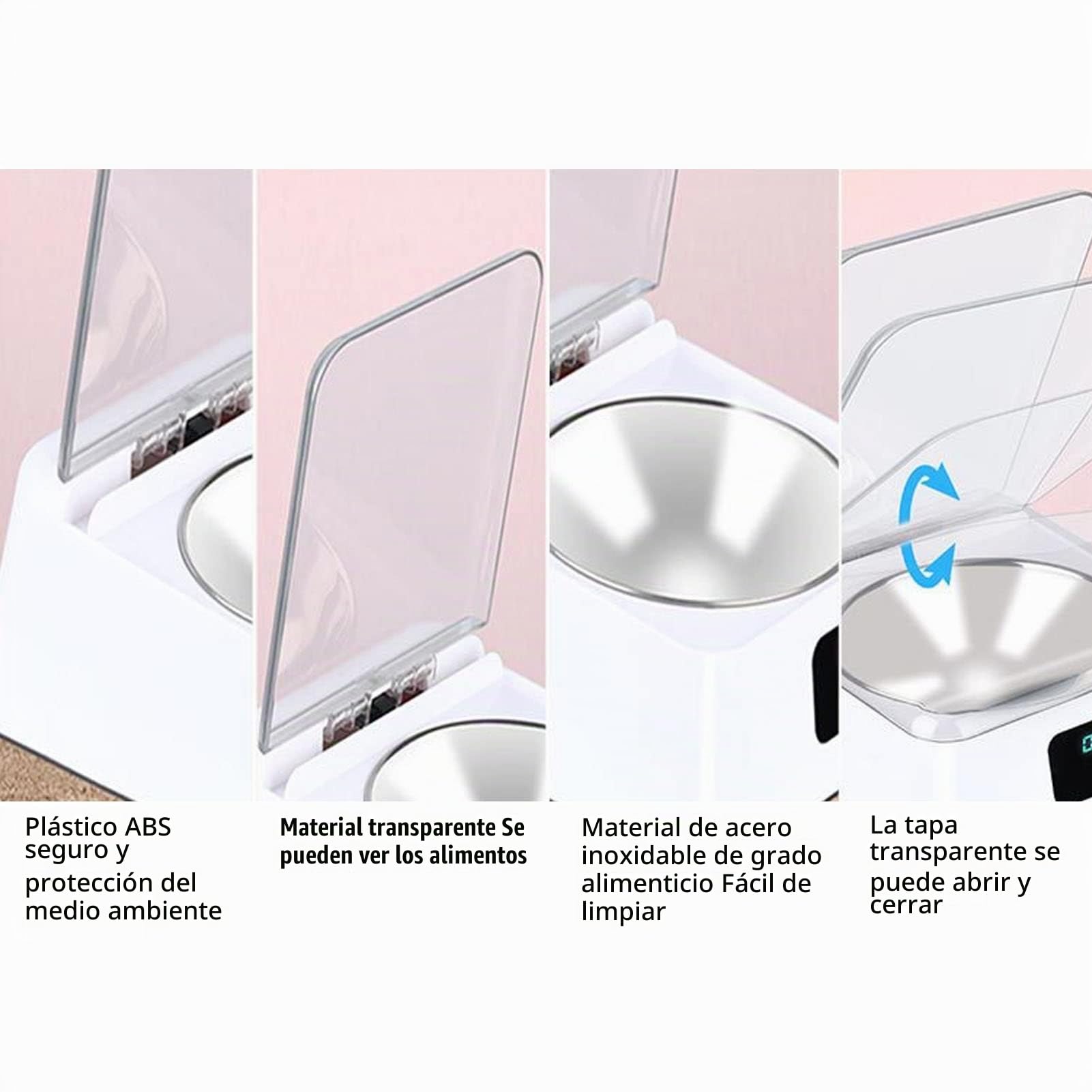 Cuenco de Alimentación Inteligente Automático para Gatos, Comedero Sensible para Mascotas, Tapa Que Evita Resbalones, Inducción IR para Mascotas Pequeñas, Comedero para Gatos