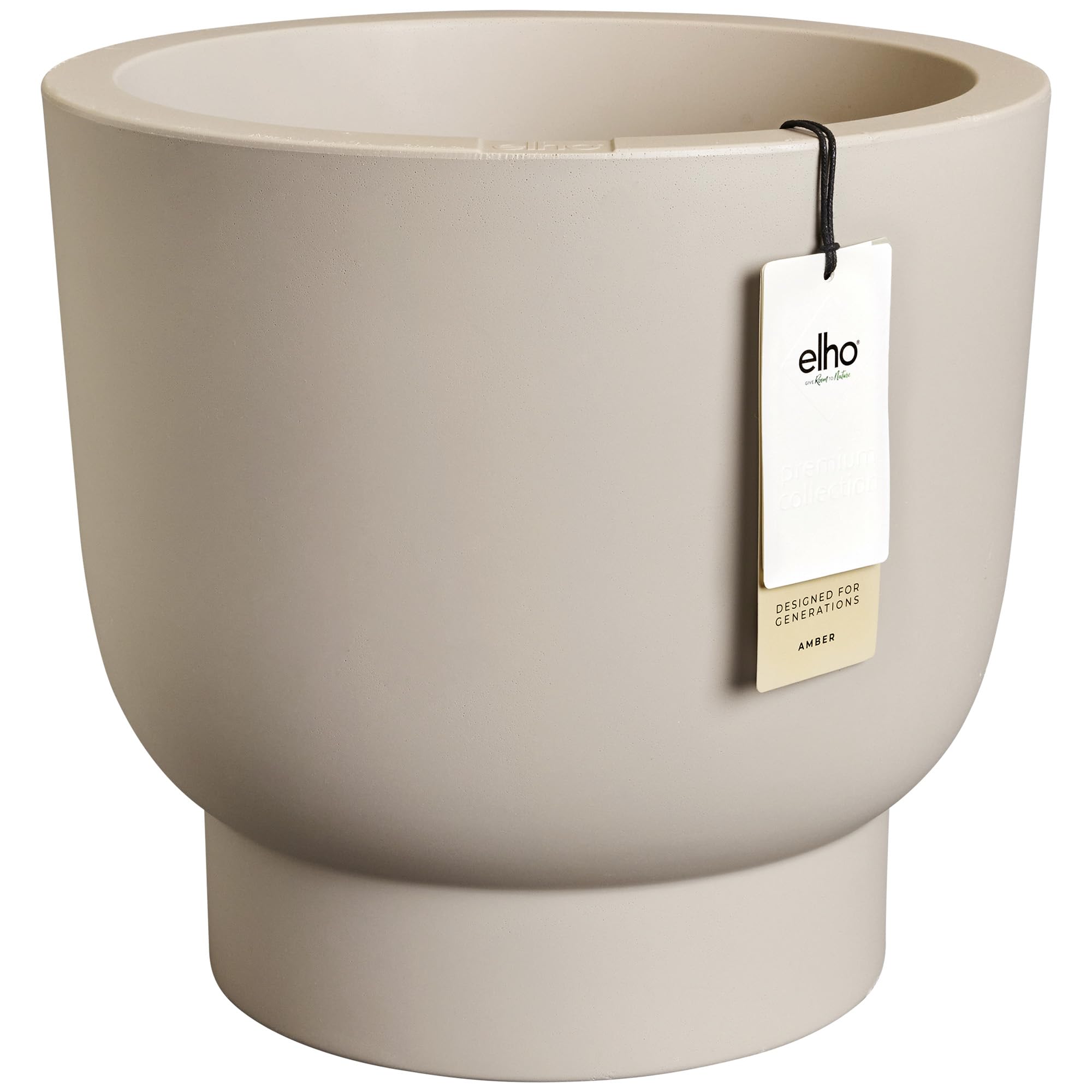 Elho Balanced Beige Amber Grail 40 - Plant Pot For Indoor & Outdoor - 100% Recycled Plastic - Ø 38 X H 36 Cm - Beige