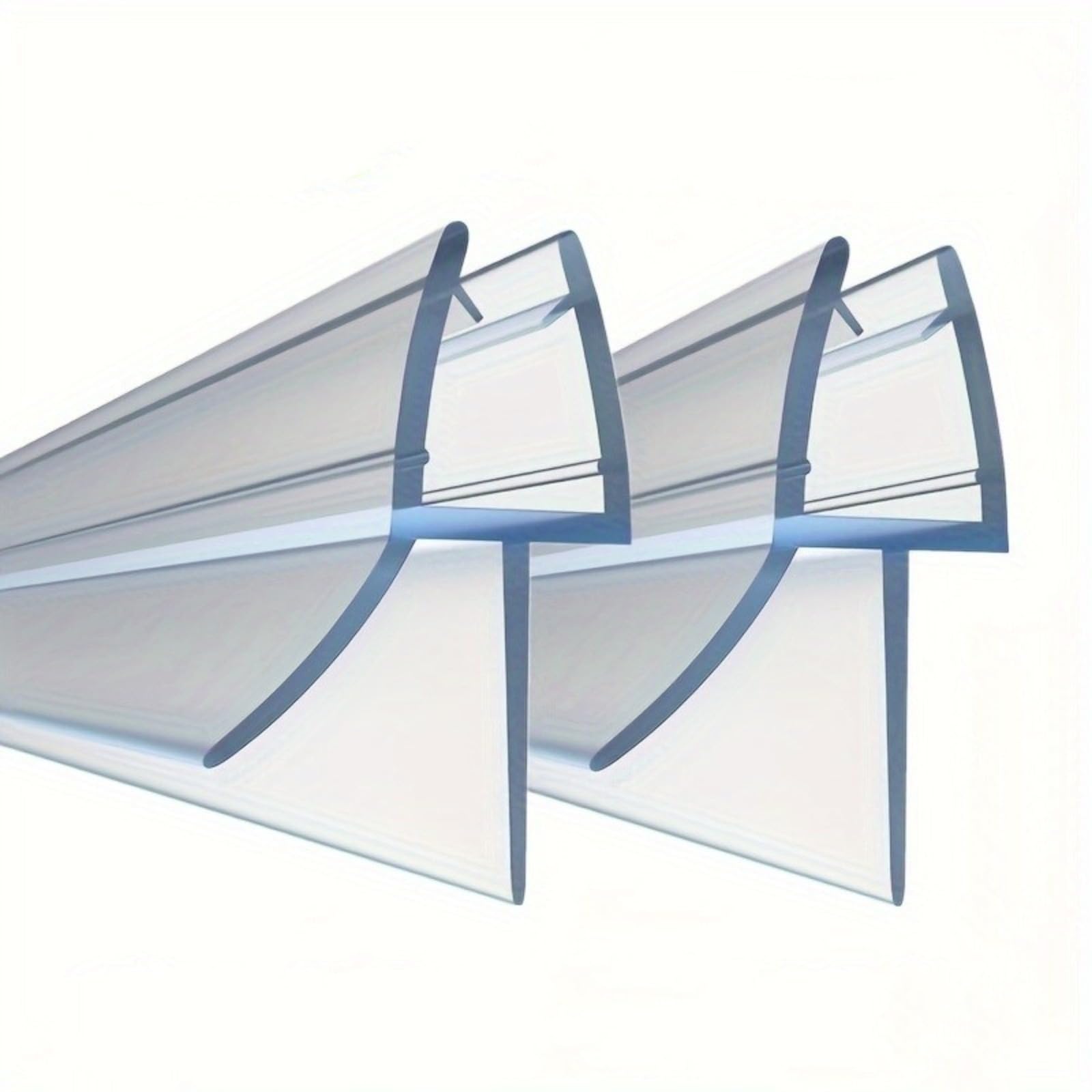 Easy-Install Shower Door Seal Strip 2-Pack - Transparent, Flexible Seal for 4-6mm Glass, Gap up to 20mm, 70cm/27.55" Length