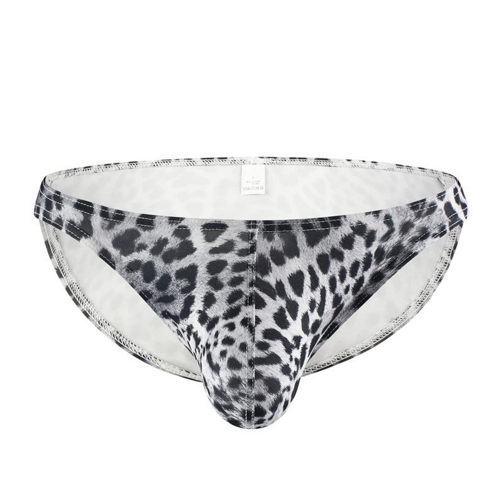 Faringoto Stampa leopardata Slip Uomo Cool Biancheria Intima Maschio Comodo U Convesso rigonfiamento Sacchetto Uomo Bikini Mutande Pantaloncini