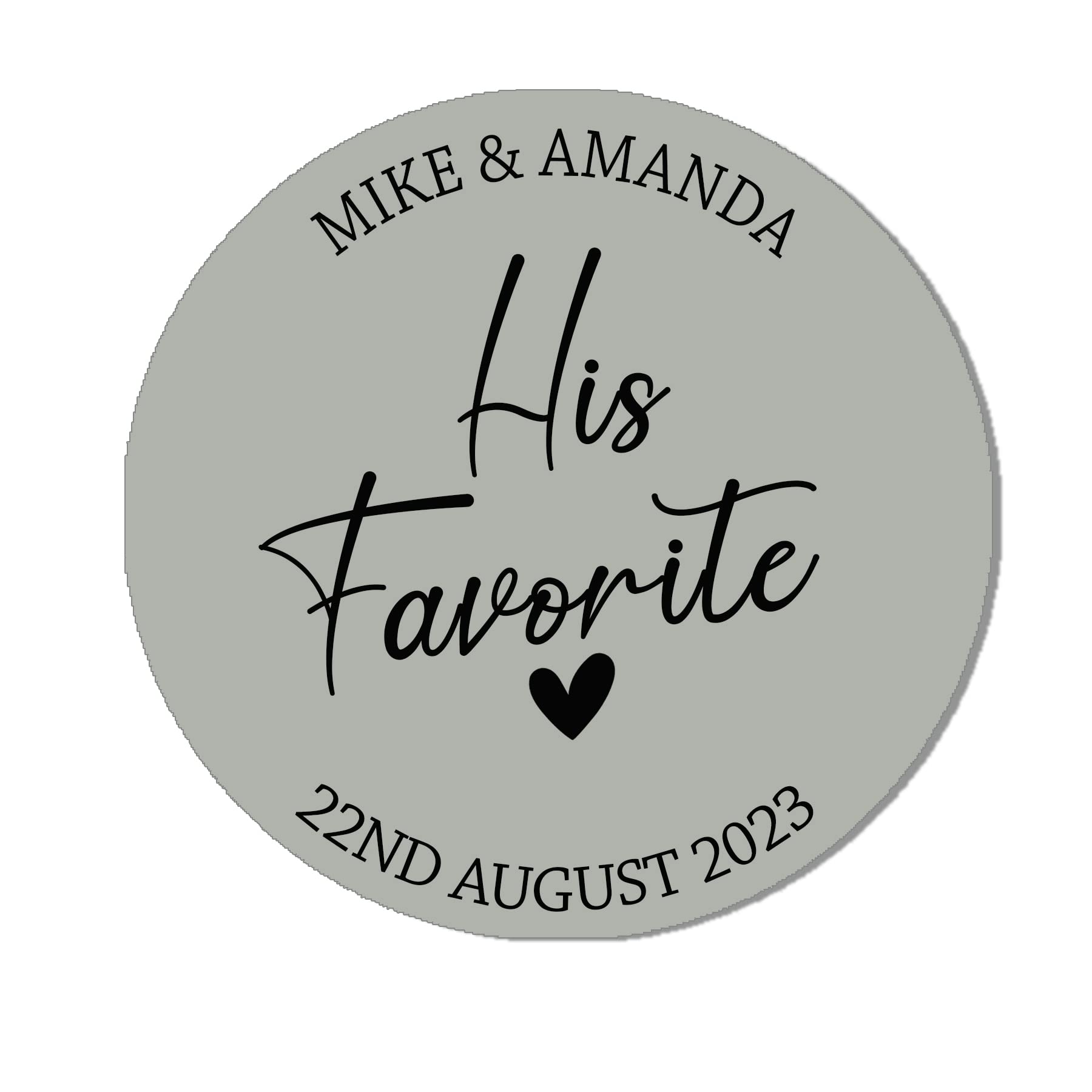 Treasured Forever Grey His & Her Favourite Sticker, Party Favour Stickers, His Favorite Label, His Favour Labels, Favor Stickers, Party Bag Label - His Fav - 24 (45Mm)